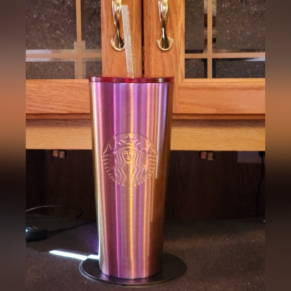 Starbucks NWT 2022 Summer Rainbow Iridescent Stainless Steel 24oz Tumbler HTF - Picture 1 of 8